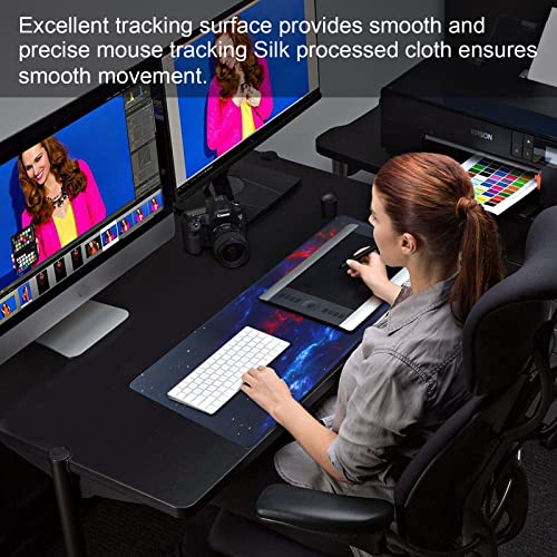 Image of Large Gaming Mouse Pad with Stitched Edges,[27.5x11.8In] Extended Mouse Pad with Non-Slip Natural Rubber Base for Gamer /Desktop /Office /Home (70x30 Anying)