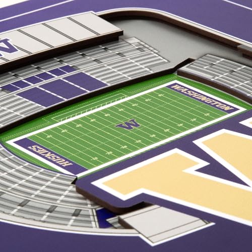 Image of YouTheFan Officially-licensed NCAA Stadium Series 3D Wall Art - multi-layer team stadium replica, detailed sports fan gift, indoor decor