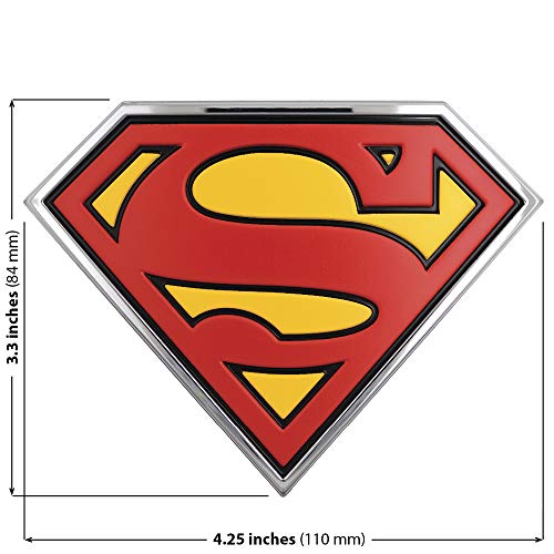 Image of Fan Emblems Superman 3D Car Badge (Classic Logo - Black, Red, Yellow and Chrome)