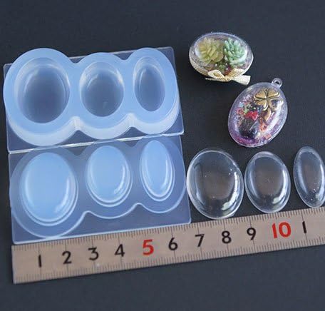 Amazon Co Jp Uvクラフトレジン S340 シリコンモールド オーバルガラスボール L 3サイズ 空洞 ドーム 楕円 立体 3d ホビー