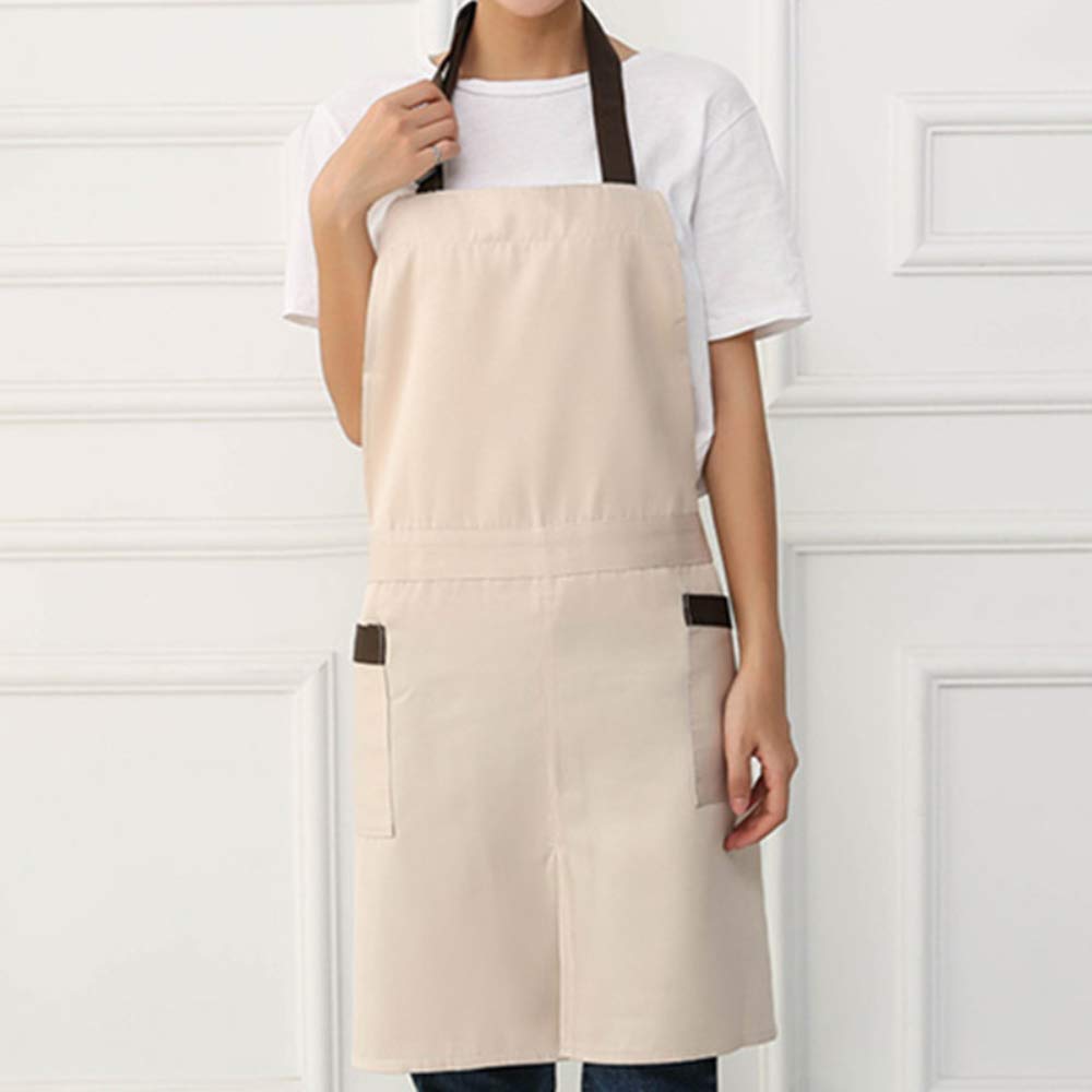 PENGKAIPENGKAI Polyester Cotton Long Apron Waitress Waiter Barista Pastry Chef Culinary Uniform Restaurant Cafe Catering WorkWear