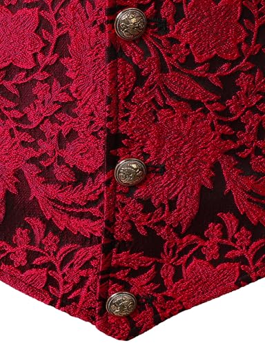 Image of VATPAVE Mens Victorian Suit Vest Steampunk Gothic Waistcoat
