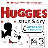Huggies Snug & Dry Baby Diapers, Size 3, 168 Ct