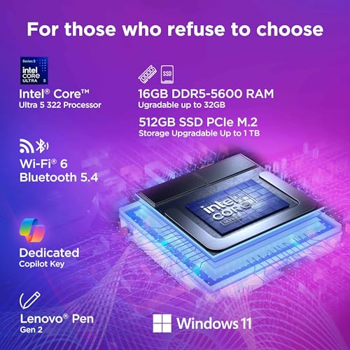 Image of Lenovo IdeaPad 5 2-in-1 Convertible Laptop Intel Core Ultra 5 322 16GB RAM 512GB SSD 14 inch (35.5cm) WUXGA IPS Copilot+PC Windows 11 MS365 Basic+Office 2024 Lenovo Pen 2 1Yr ADP Grey 1.54Kg 83UG000HIN