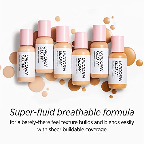 Unicorn Glow Sleek Serum Foundation 214W - Hydrating 2-In-1 Serum + Foundation For A Natural, Airbrushed Look, Hyaluronic Acid Hydrating Foundation #TOP3