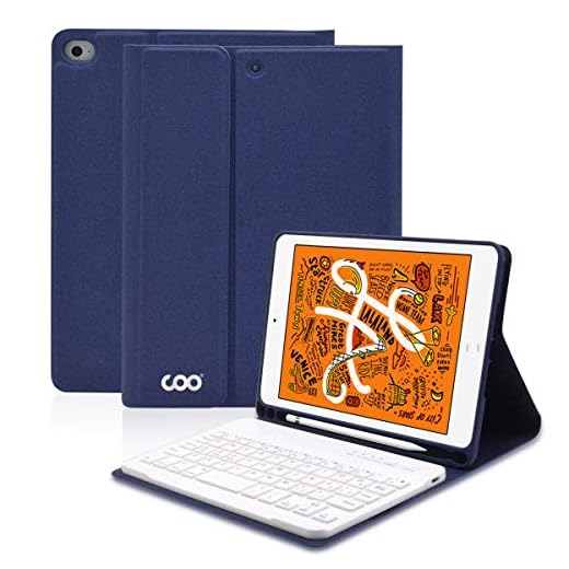 iPad Keyboard Case Mini 5/4 for 5th Generation 2019 Release - Wireless Bluetooth Detachable Keyboard - Auto Sleep/Wake Lightweight Stand Case (Dark Blue)