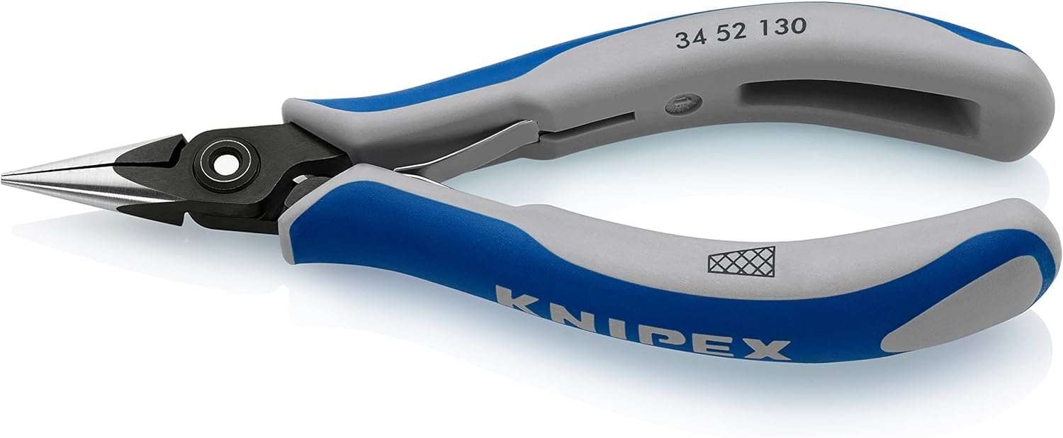 Knipex Black 5.1" (130Mm) Precision Electronics Flat Half-Round Jawed Gripping Pliers