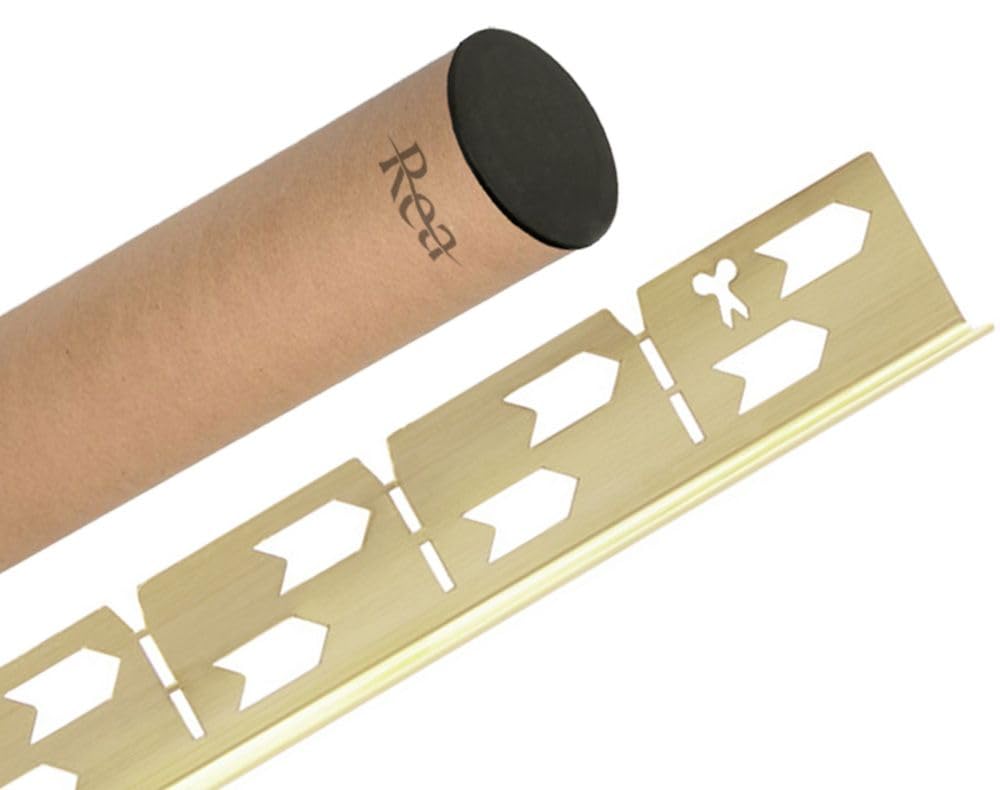 Rea 100cm Prawa Listwa spadkowa do brodzika Złota Szczotkowana, Wykonana z wysokiej jakości metalu - 100X3,7X2,2CM