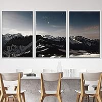 3 Piece Framed Canvas Wall Art Mountain Landscape Canvas Prints Home Artwork Decoration for Living Room,Bedroom - 16