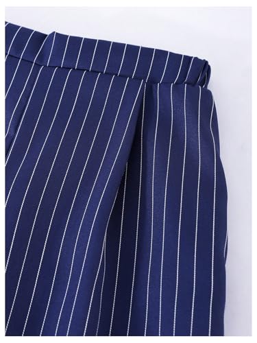 Verdusa Girl's Striped Wide Leg Track Pants Athletic Workout Loose Long Trousers4