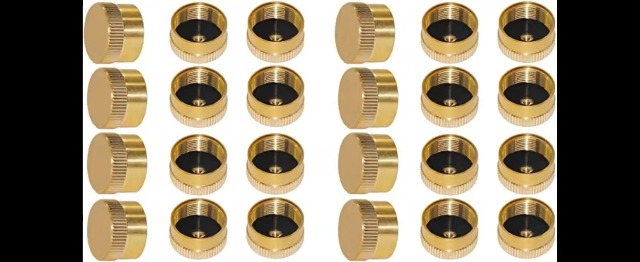 6Pcs Solid Brass Refill Propane Bottle Caps – Universal Threaded Valve Covers For 1 Lb Gas Tanks