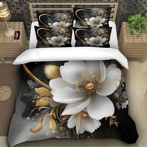 Parure de lit king 220x240cm effet 3D finitions premium