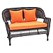 Resin Wicker Patio Loveseat Cushion and Pillows by Jeco