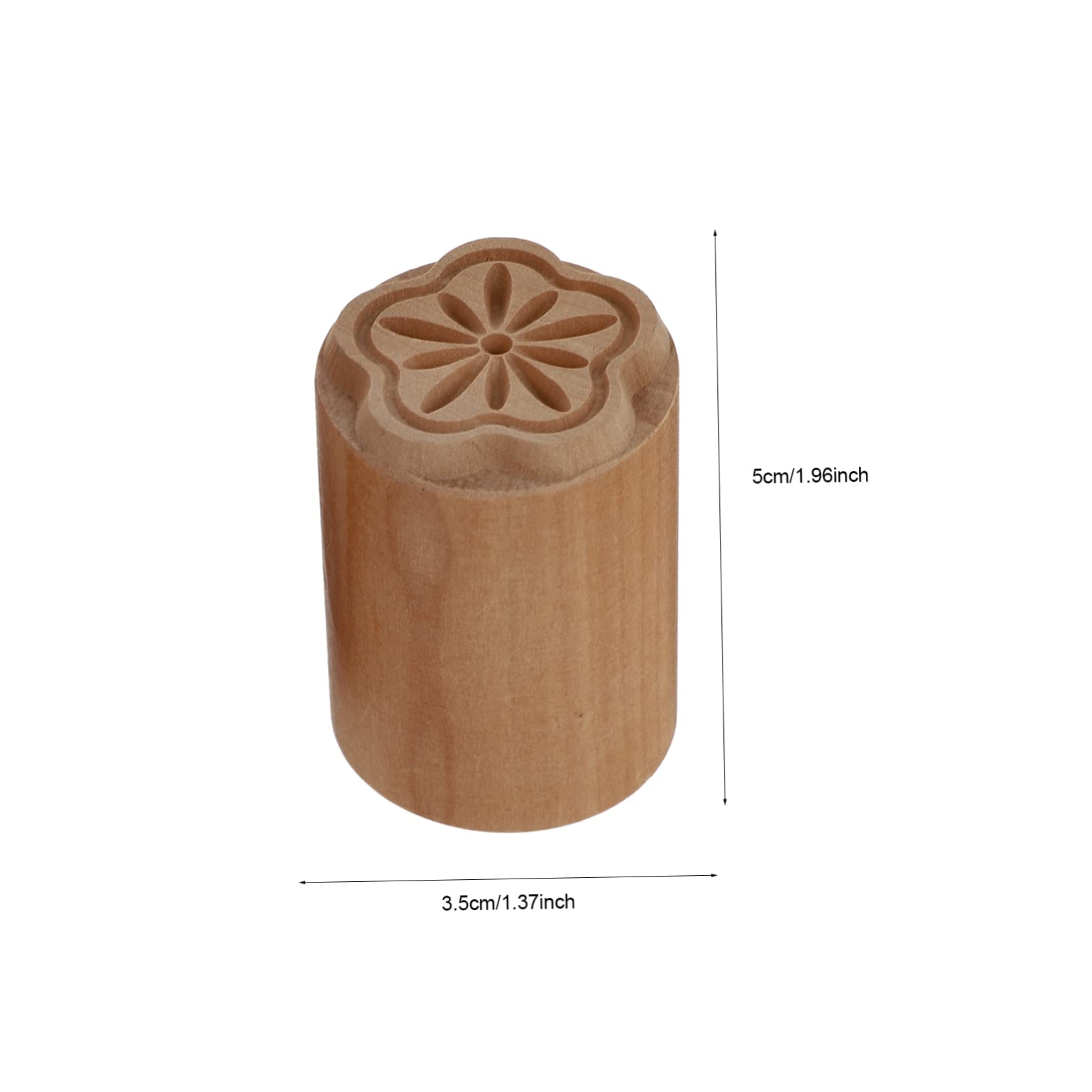 KICHOUSE 2Pcs Wooden Dough Stampers for Baking Creative Baking Accessories for Bean Paste Buns and Dim Sum Decoration Easy to Clean