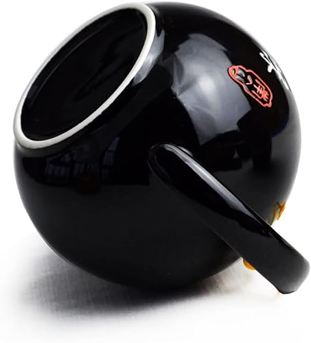 Miniatura 11 de Tetera de porcelana, tetera pequeña de 10 onzas, juego de té chino de gongfu Xishi, hervidor de cerámica negro (tetera) Negro,Tetera+4 tazas