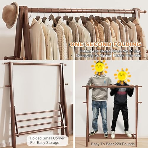 Présentoir à vêtements pliable pour optimiser le rangement de la maison