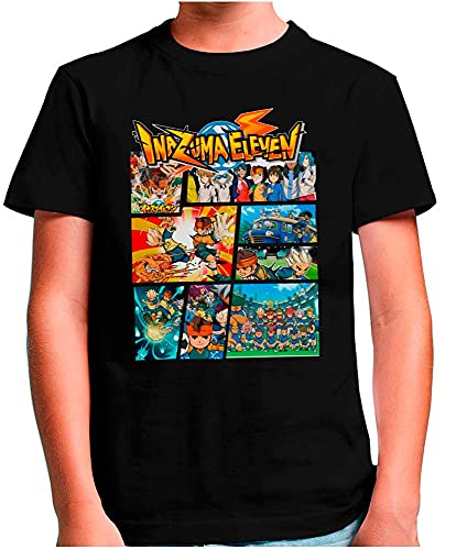 Mx Games Camiseta Inazuma Eleven (Tipo GTA) Negra (Talla: TallaXS Unisex Ancho Largo [49cm 62cm] Aprox)