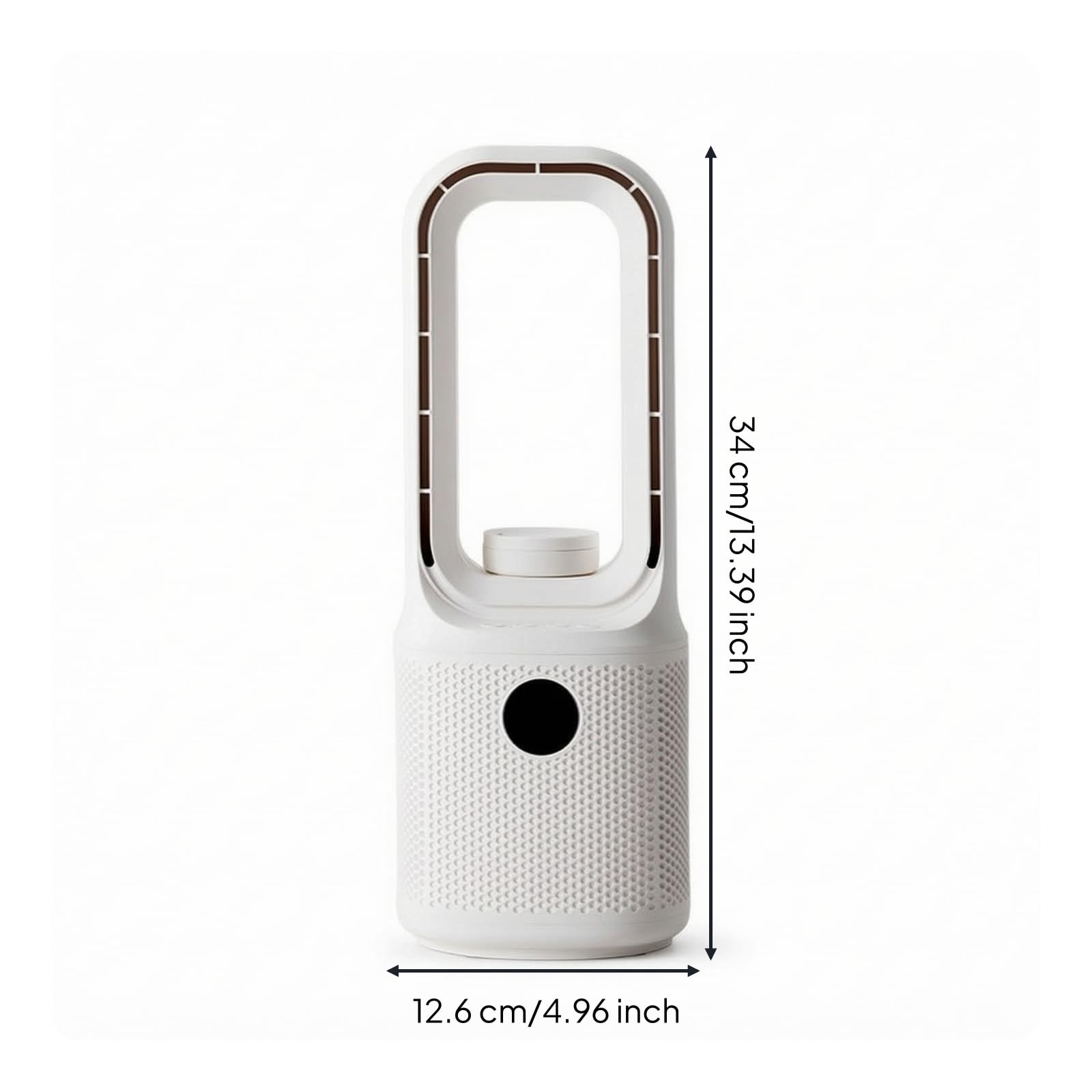 LOVIVER Umidificatore Ventilatore da Scrivania Senza Nebbia Fine E Diffusione Essenziali Portatile con Batteria Display Circolare 9 Velocità Oscillazione 60 Gradi Adatto per Camera da Letto Studio