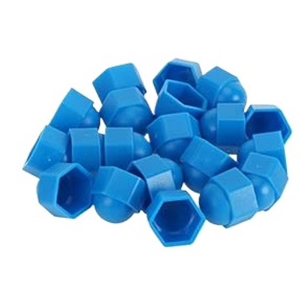 LOCKLGFMCZ 17mm Wheel Lug Nut Bolt Covers HubThread Protector Screw Cap Rust Proof External Decoration Car Accessories(Blu)
