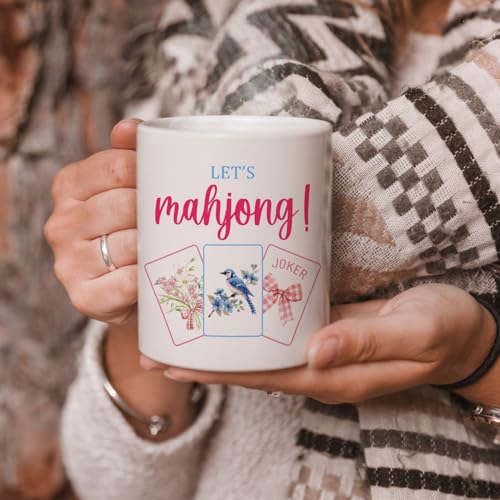 Taza de cerámica 11 oz diseño Floral Bird Mahjong miniatura 6