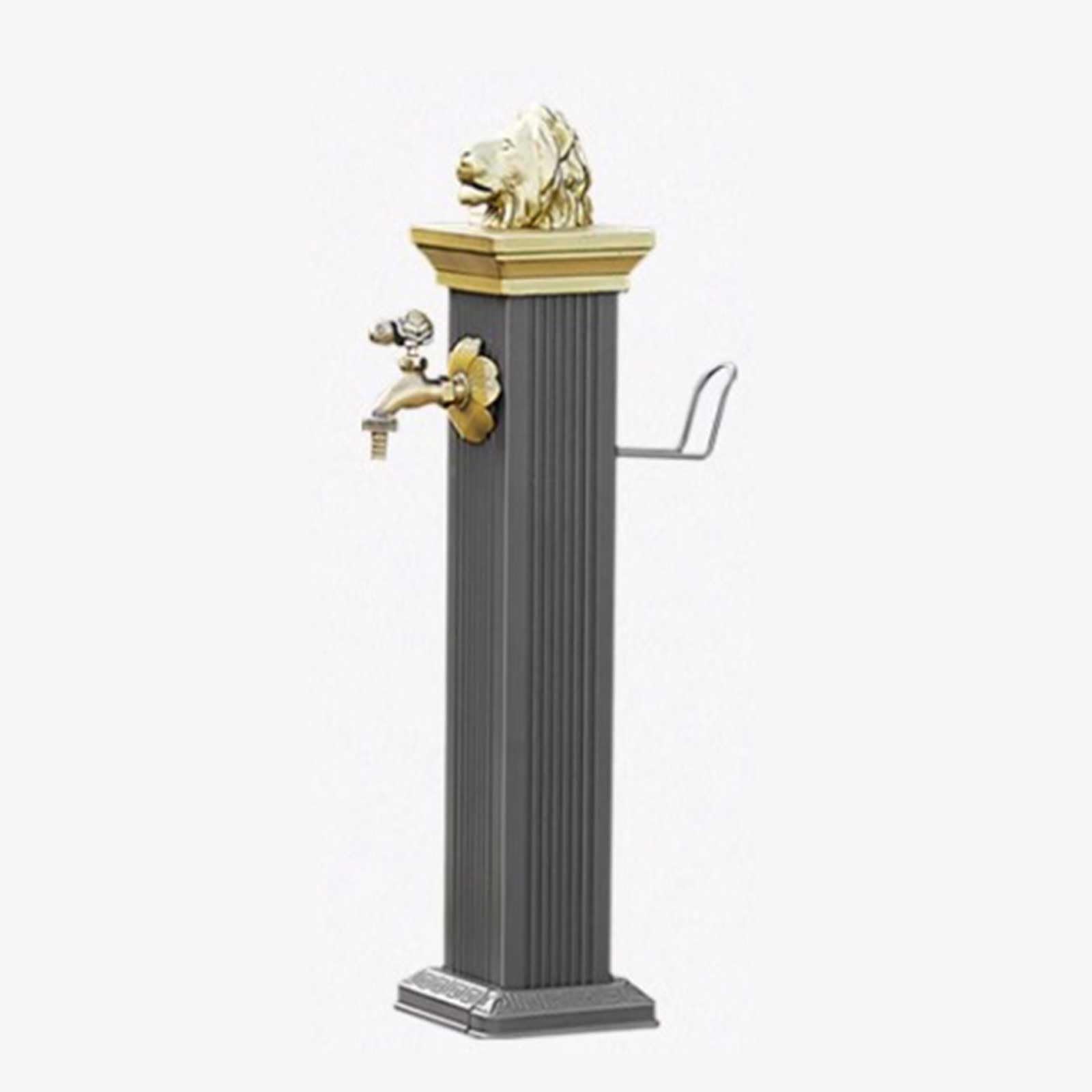 WOTZOV Faucet Water Column,Outdoor Garden Water Column With Faucet, 72Cm Aluminum Alloy Antifreeze Stand, Perfect For Farm, Ranch & Backyard Use - Black Finish，Grey 72cm/28in