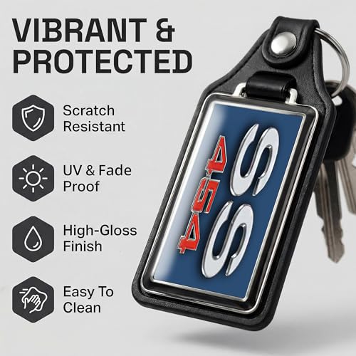 Image of Brotherhood 1970 Compatible with SS 454 Engine Mulsanne Blue Emblem Design Key Chain Key Holder Key Ring For Men Heavy Duty Car Key Ring For Men and Women