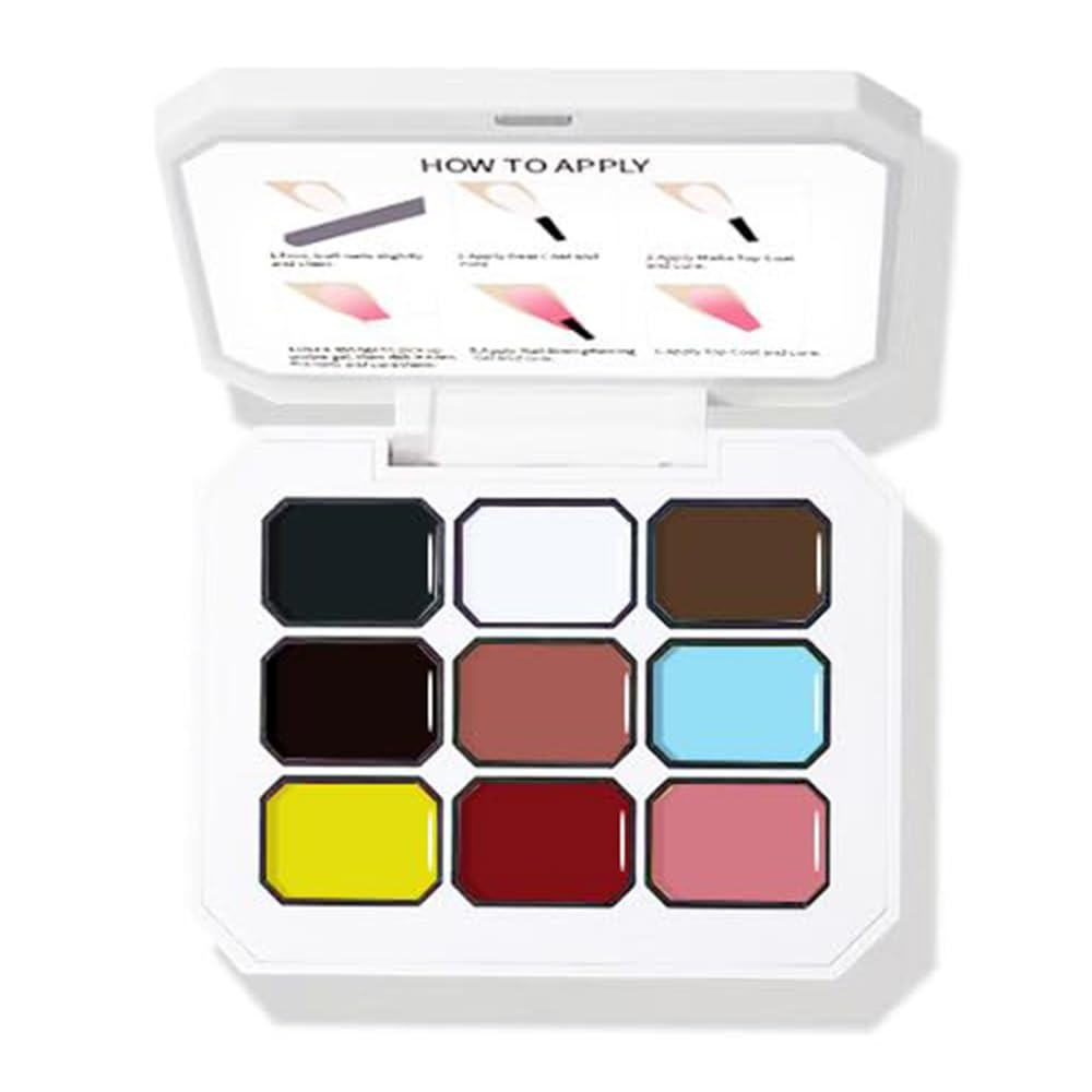 Karroy Sponge Pat Paint Nail Gel, 9 Colors Ombre Nails Gradient Gel Nail Blush Blooming Aura Nails Drawing Stripper Floral Painting Nail Art, No Wipe, UV/LED Curing (9 Colors D)