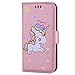 Produktbild CXTcase Samsung Galaxy S7 Hülle Einhorn, Handyhülle Samsung Galaxy S7 Tasche Leder Flip Case Etui Brieftasche Schutzhülle mit Kreditkartenhaltern, Standfunktion, Geldbeutel, für Samsung S7 Cover