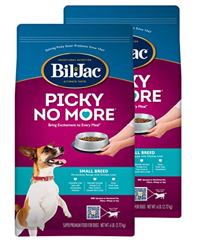 Bil-Jac Picky No More Small Breed Formula Dry Dog Food, All Life Stages, Made with Real Chicken Liver, 6lb (2-Pack)