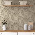 Toduso Vintage Peel and Stick Wallpaper Brown Floral Wallpaper for Kitchen Boho Neutral Contact Paper Removable Waterproof Self Adhesive Wall Paper for Bathroom Bedroom Drawer Decor Vinyl 17.3"x78.7"