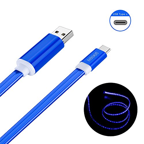 Type USB C Cable, Acode Neon EL Light LED Flashlight High Speed 3FT USB C Charging Cords USB C Cables Flowing Flashing Dark Sparkle Light USB 3.1 Data Cord for Samsung S8/S8Plus USB-C Devices (Type C)