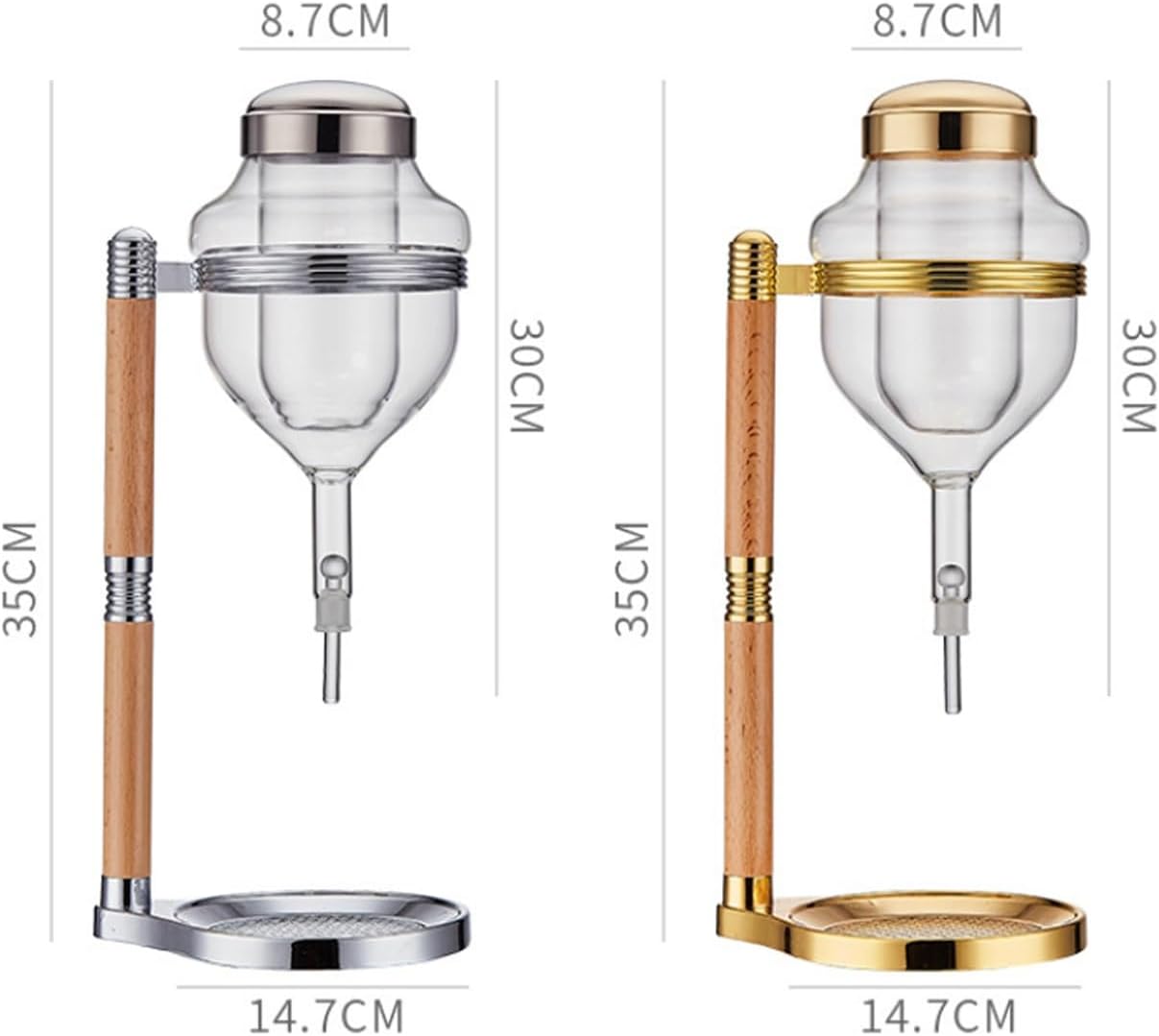 Sake Dispenser, Glass Ice Cold Whiskey Dispenser with Liner, Multi-purpose Sake Jug for Hot or Cold, Sturdy Drink Jug for Parties, Household Drink Jug for Bourbon Wine Sake Vodka Tequila(Gold)