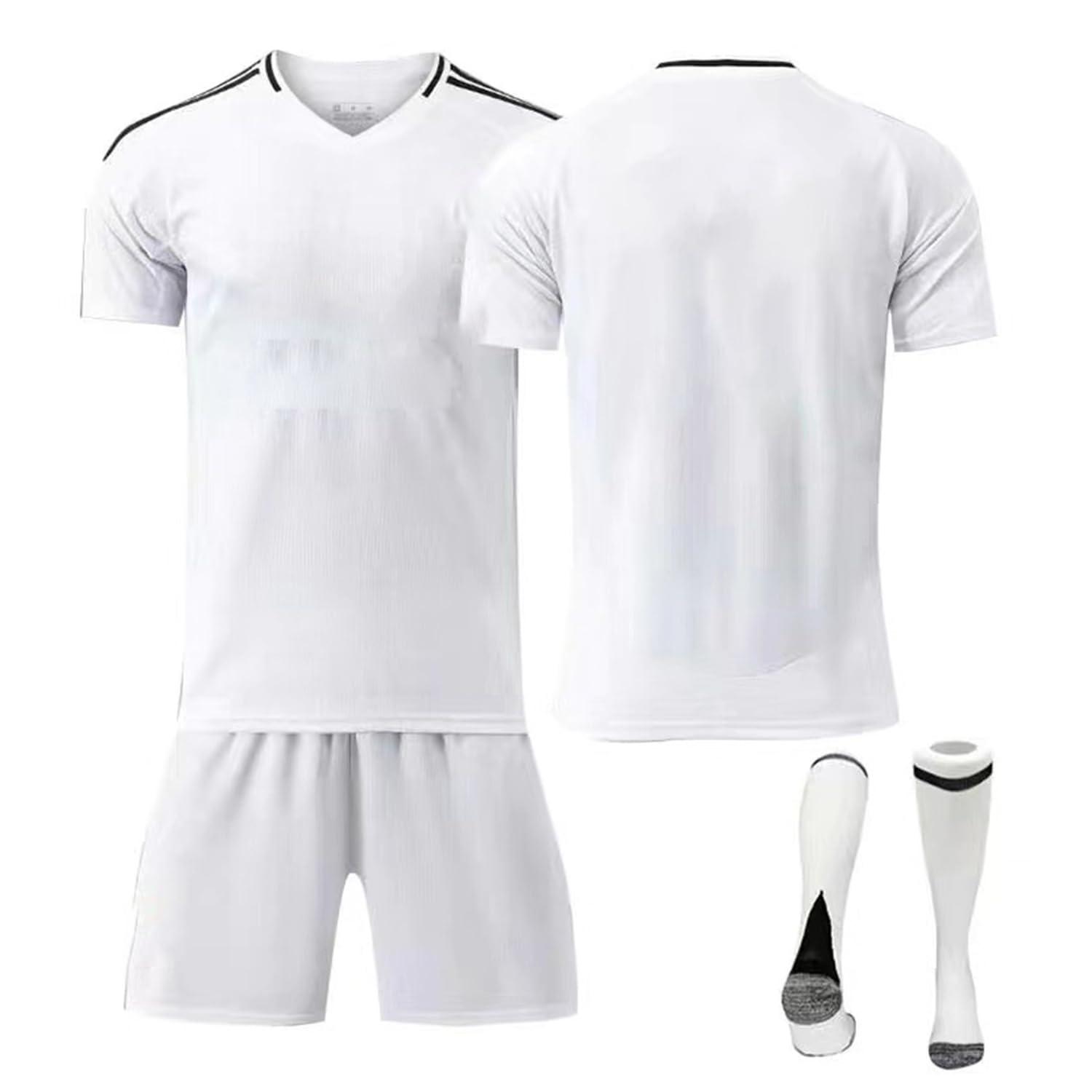 Ensemble de Maillot de Football pour Enfant Blanc, Maillot n°5 de Football en Jersey, T-Shirt et Short pour la Enfant S,Taille:22 (Hauteur: 120-130CM)