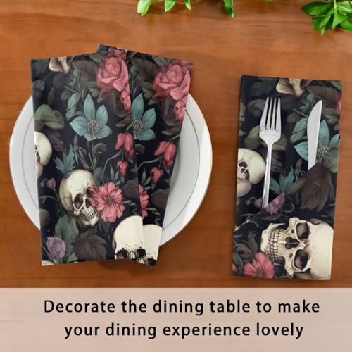 Servilletas de Tela ALAZA Vintage Estampado Calaveras Set 4 miniatura 4