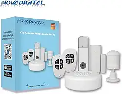 Kit Alarme Inteligente Wi-Fi Casa conectada Sensor de portas e janelas Sensor de presença Campainha Controle RF 433,93MH