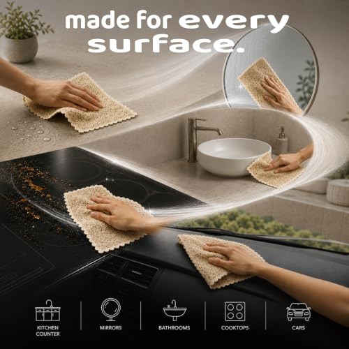 Image of Reusable Kitchen Towel Pack of 10 Sheets | India's First Ever 150 GSM Natural Loofah Fiber | Unbleached Reusable Kitchen Towels | Washable 1000+ Times | Super Absorbent Kitchen Wipes Towels
