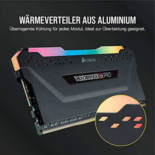 Corsair PC-Arbeitsspeicher Kit Vengeance, RGB Pro 16 GB 2 x 8 GB DDR4-RAM 3200 MHz, Schwarz