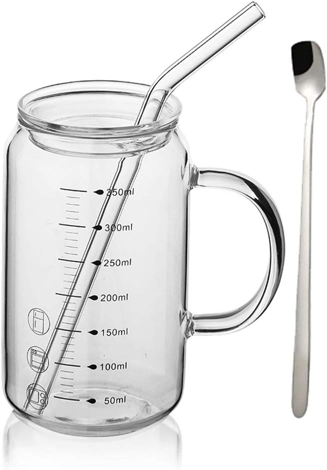 Measuring Cup, Transparent Glass Milk Bottle Microwave Oven Heating Sturdy Heat Resistant (Color : A) (C)