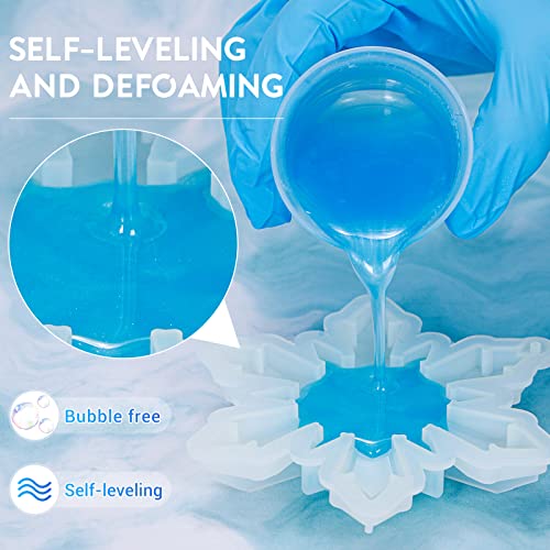 Deeteck 70Oz Epoxy Resin Kit With 24 Color Pigment Mica Powder For 2 Part Deep Pour Clear Epoxy Resin And Hardener Kit, Casting & Coating For River Table Tops, Jewelry, Wood With Cups Sticks Glove #TOP2