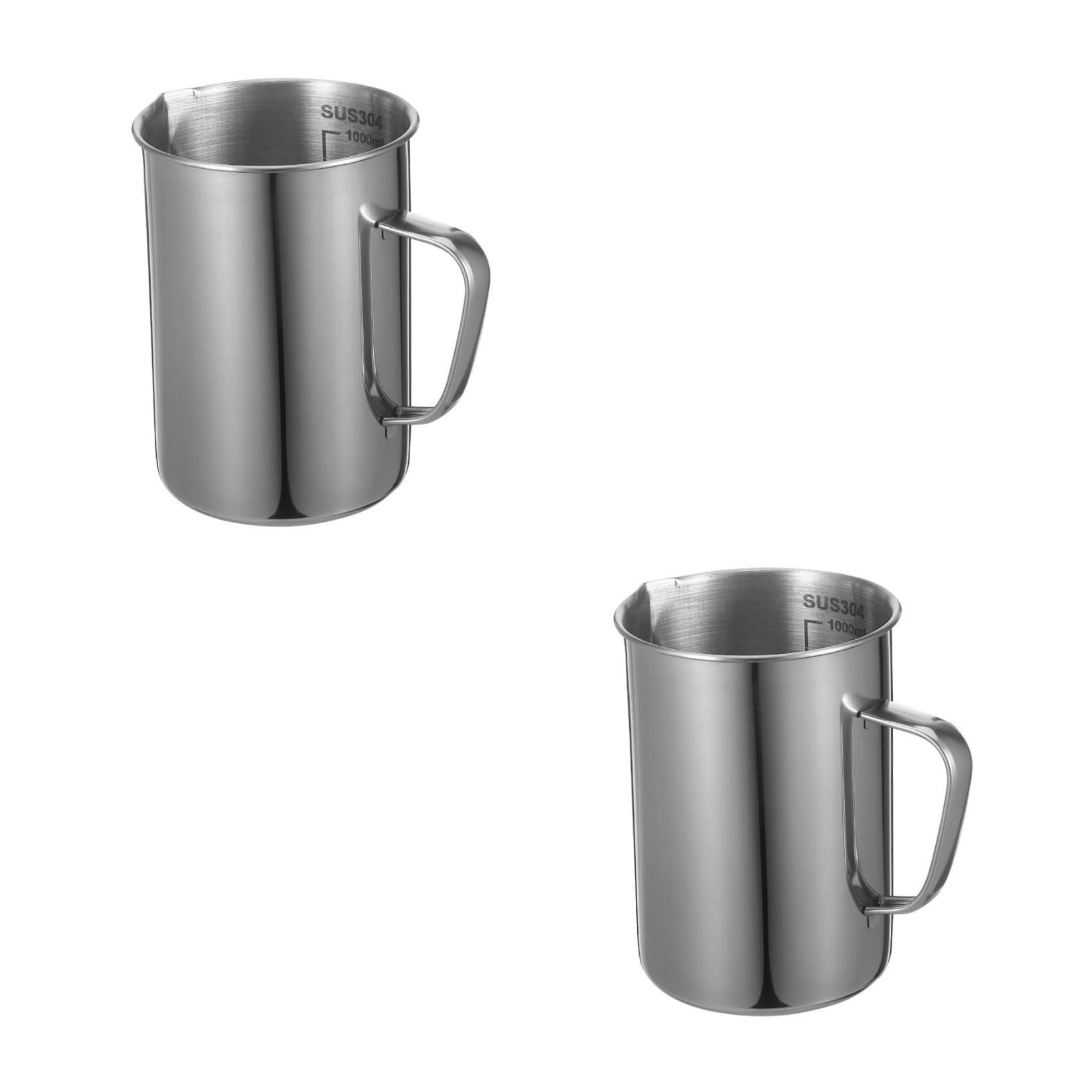 Ciieeo 2 Vasos Medidores De 1000 Ml Con Graduaciones De Acero Inoxidable Para Laboratorio Fáciles De Limpiar Y Leer.