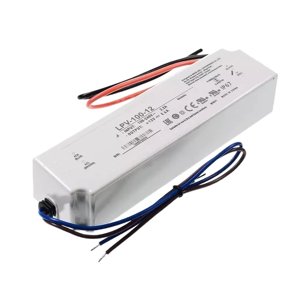 BIANMTSW LED driver LPV-100-24 24V DC 100W IP67 LED light bar transformer Switching power supply
