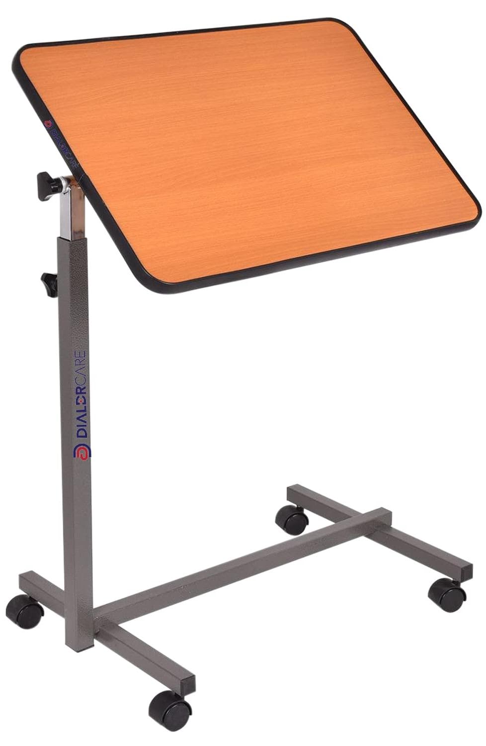 DIALDRCARE Adjustable Overbed Bedside Table With Wheels for Hospital and Home Use (Brown) (B09FGTJBJ4) Amazon Price History, Amazon Price Tracker