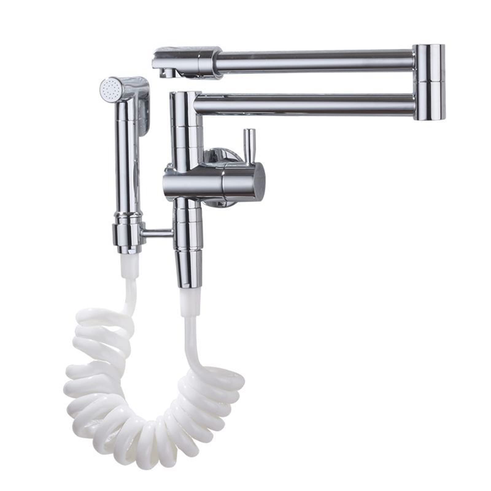Robinet de cuisine pliable en laiton noir monocommande pour eau froide