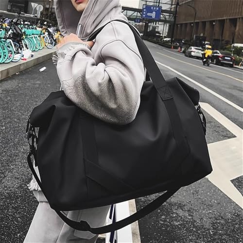 Travel Duffels Men's Large Capacity Lightweight Handheld Luggage Bag Business Trip Travel Storage Bag Business Travel Bag(Black)2