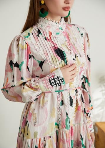 Image of Ruffle Sleeve Tunic Midi Dress Flowy Shift Sundress Sweet Babydoll Button Down Swing Skirt