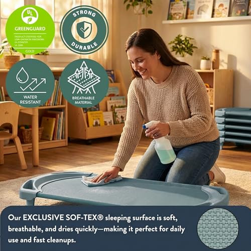 Image of Angeles Sleeping Cot Daycare Essentials, Teal Green, Standard, Single