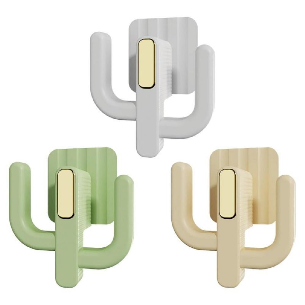 Wall Mounted Shoe Rack Shoe Hanging Storage Shoe Storage Ideas Cactus Shape Self Adhesive Slipper Rack for Bathroom Kitchen Living Room RV Door Cabinet Pack of 3