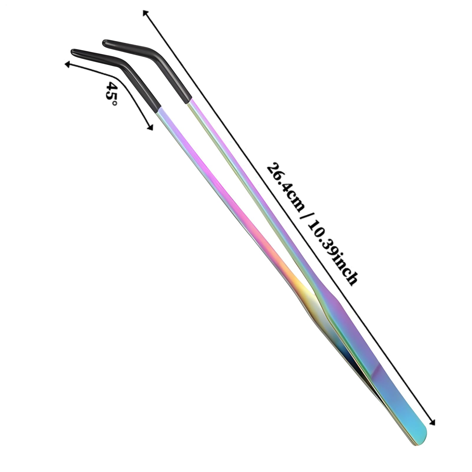 Pinces de Nourrissage - Pinces Droites et Courbes - Tête en Silicone Antidérapante pour Reptiles Aquatiques Aquarium Domestique