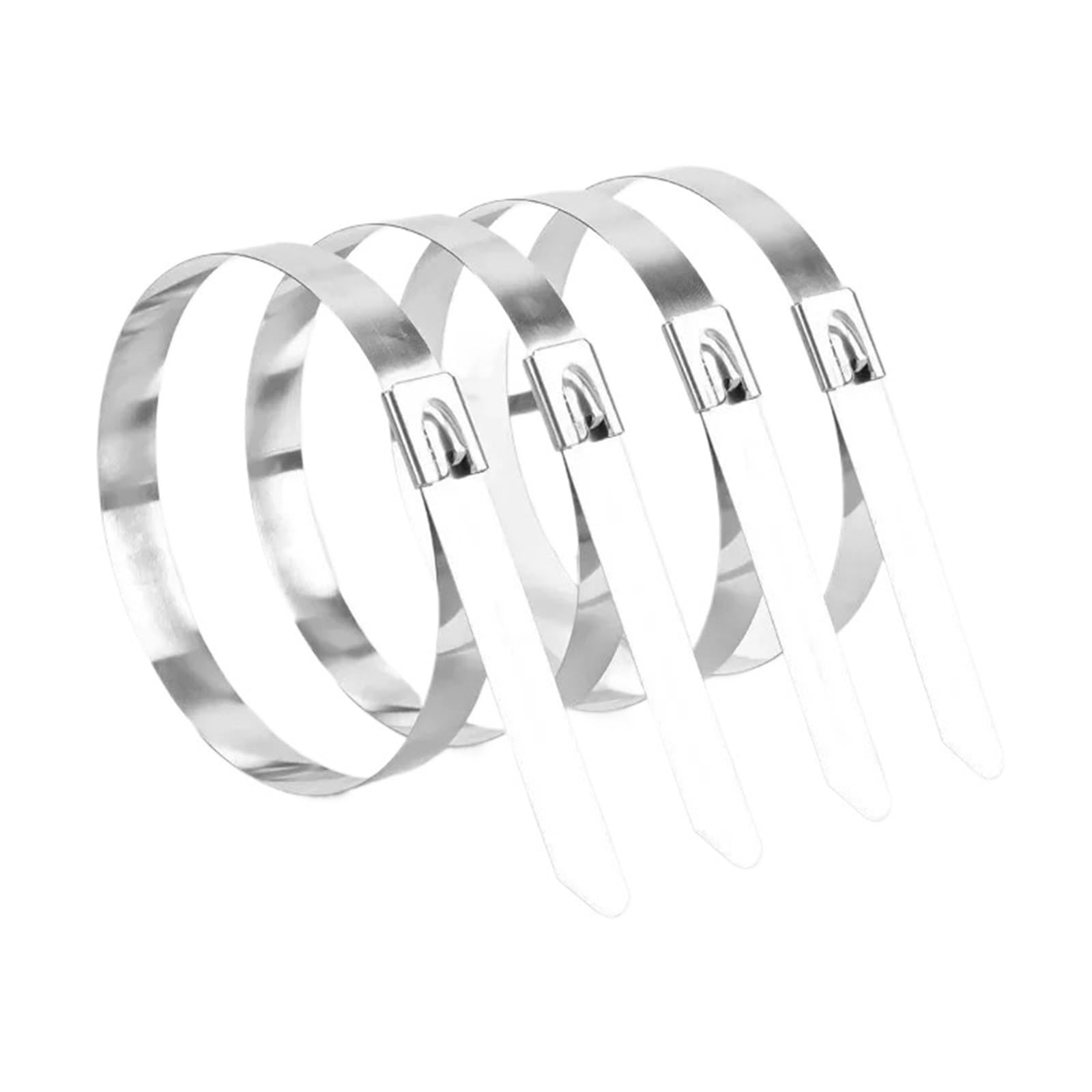 Metal Cable Ties Stainless Steel Cable Ties Metal Zip Ties Strap Multi-Purpose Self-Locking Fastening Rings(4.6x200mm,40PCS)