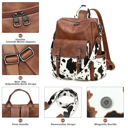 Image of AGLOD Backpack Purse for Women PU Leather Back Packs Designer Ladies Shoulder Bag Fashion Faux Work Travel Handbags